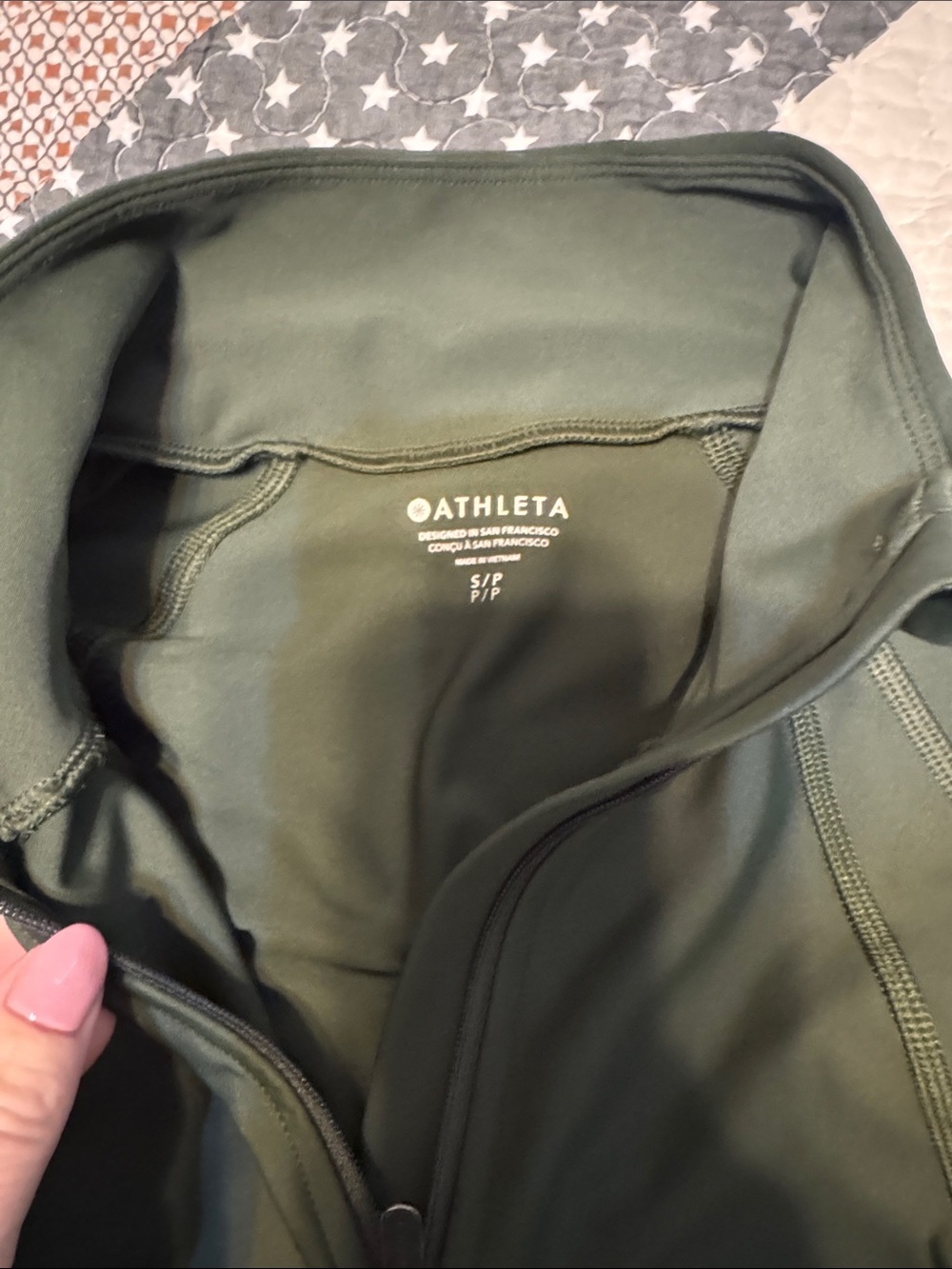 Athleta Olive Green Full-Zip Utility Jacket - Picture 2 of 3